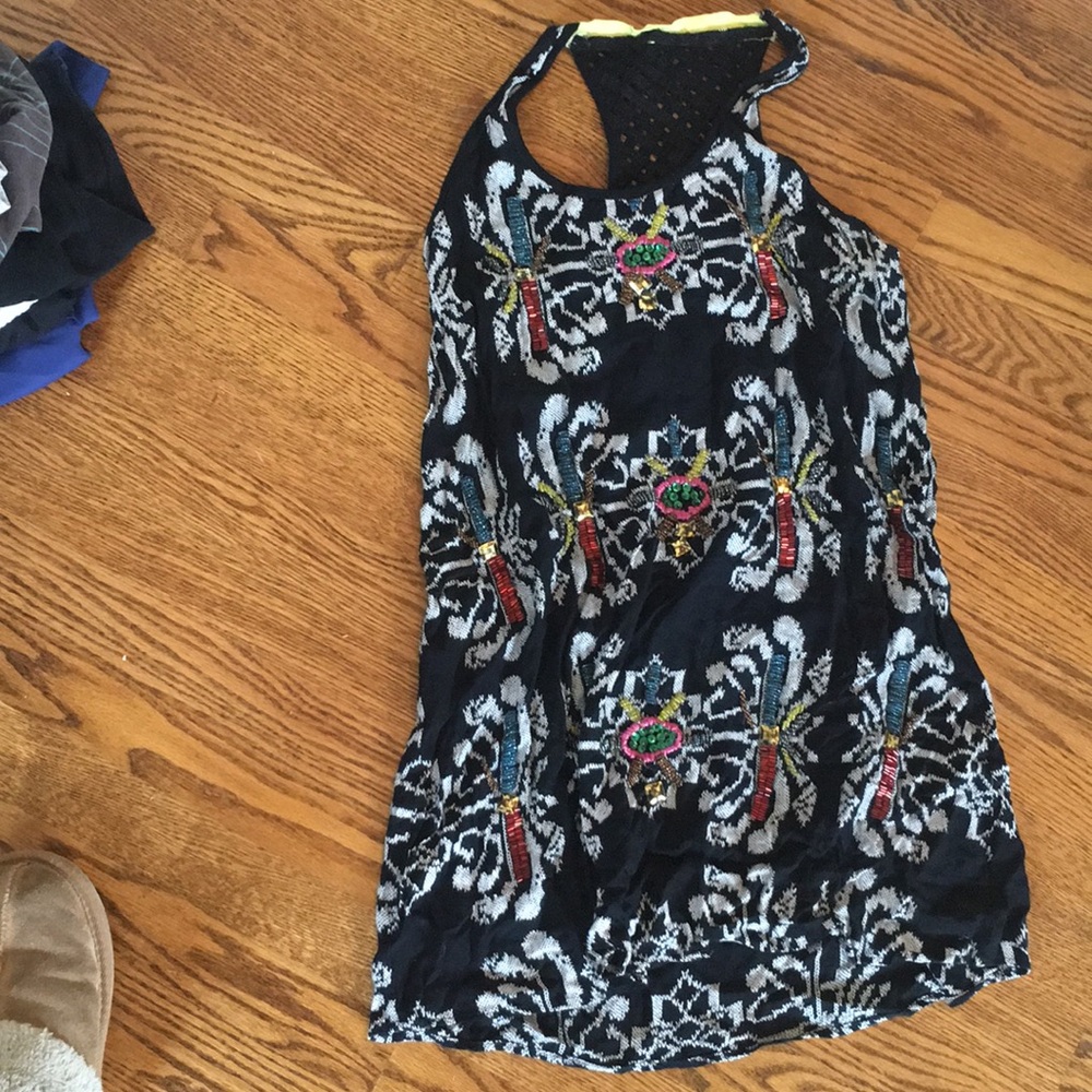 Black and white beaded dress